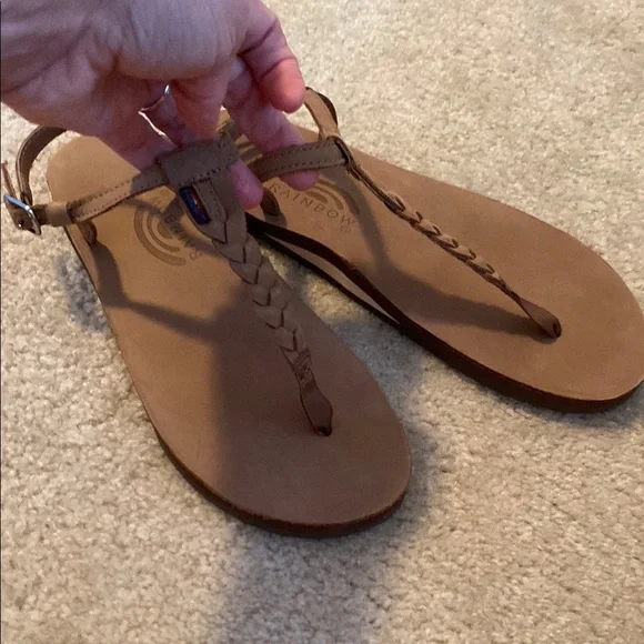 Rainbow Women's Tan Braided Sandals - Picture 2 of 7